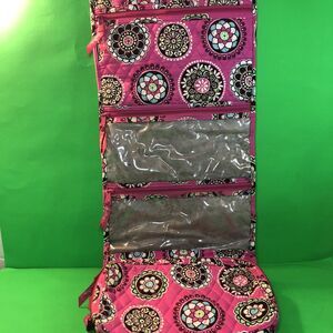 Vera Bradley Pink Floral Hanging Makeup Organizer Foldable & Stylish